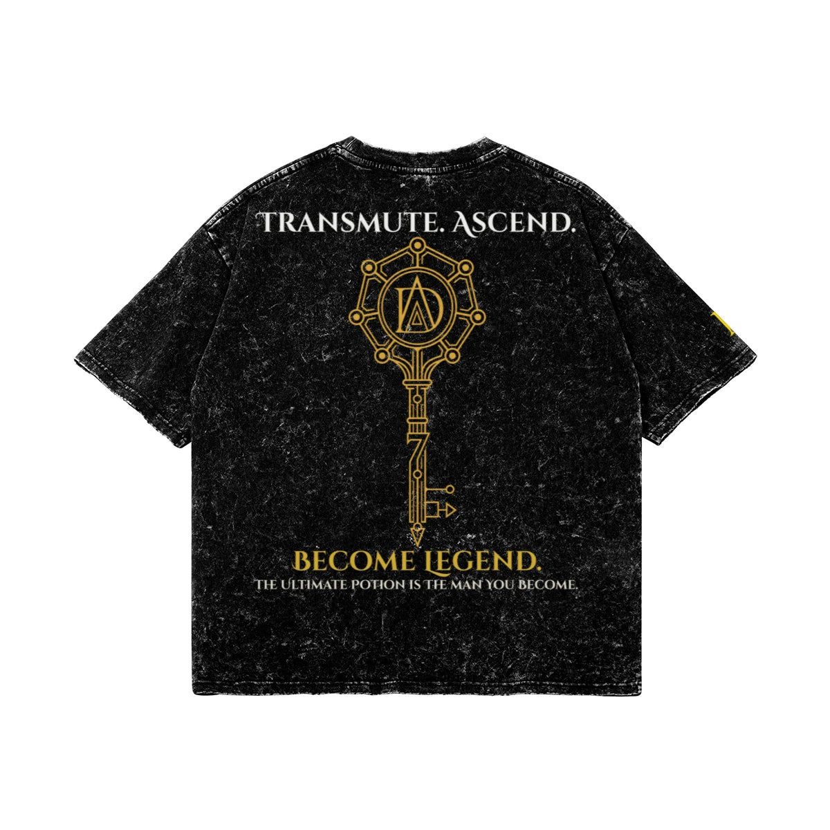 DA7 Key — 7 Virtues Snow Wash Tee — back mockup